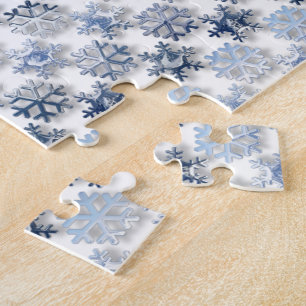 Silver Snowflakes Jigsaw Puzzle
