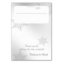 Silver Snowflakes Sitzkarte Tischnummer