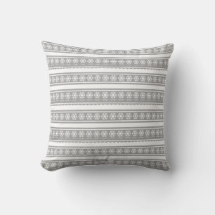 Silver Snowflakes Throw Kissen