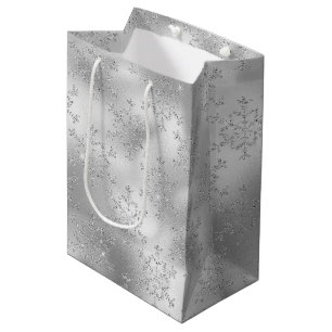 Silver Snowflakes Weihnachten Mittlere Geschenktüte