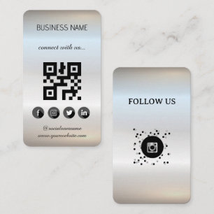 Silver - Social Media QR Code Business Card Visitenkarte