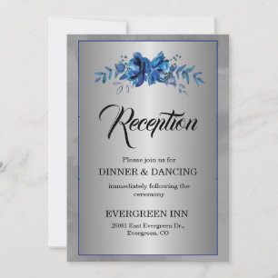 Silver Soirée Blooming Blue Affair Empfang Einladung