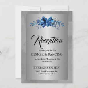 Silver Soirée: Ein blühender blauer Empfang Einladung