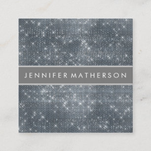 Silver Sparkle Beauty Stylist Quadratische Visitenkarte