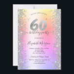 Silver Sparkle Diamonds Ombre 60. Geburtstagsparty Einladung<br><div class="desc">Elegante Silberdiamanten auf einem ombre Hintergrund. Klicken Sie auf "Details", um Details zu ändern. Um den Text zu verschieben oder die Größe, den Schriftart oder die Farbe zu ändern, klicken Sie auf "Bearbeiten mit dem Entwurfstool". Sehen Sie sich den Sammellink auf dieser Seite an, um alle passenden Elemente in diesem...</div>