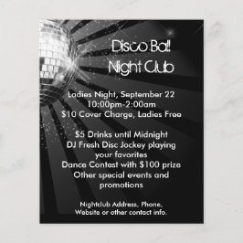 Silver Sparkle Disco Ball Party Flyer