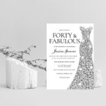 Silver Sparkle Dress 40 & Fabulous 40. Geburtstag Einladung<br><div class="desc">Silver Sparkle Dress 40 & Fabulous 40. Geburtstag Einladung Variationen zu den Einladungen und passenden Artikeln in unserem Shop</div>