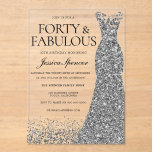 Silver Sparkle Dress 40. Geburtstag Party Acryleinladungen<br><div class="desc">Silver Sparkle Dress 40. Geburtstag Party Akryllische Einladungen Party 40 und fabelhafte Variationen der Einladung und passende Artikel in unserem Shop</div>