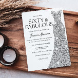 Silver Sparkle Dress 60 & Fabulous 60. Geburtstag Einladung<br><div class="desc">Silver Sparkle Dress 60 & Fabulous 60. Geburtstagsfrauen 60. Geburtstagsfeier Variationen zu der Einladung und passende Artikel in unserem Shop</div>