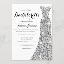 Silver Sparkle Dress Junggeselinnen-Abschied laden Einladung