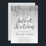 Silver Sparkle Glitzer 16 . Geburtstag Geburtstag Einladung<br><div class="desc">Silver Funkelnd Driving Glitzer Sweet 16 Geburtstagsparty Einladung . Dies ist die perfekte 16 . Geburtstag Geburtstagseinladung für eine moderne und elegante Ombre Glitzer Sparkle Girly Geburtstagsparty. Bitte kontaktieren Sie den Designer,  um passende Sonderanfertigungen zu erhalten.</div>