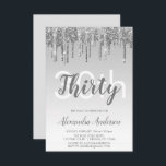 Silver Sparkle Glitzer 30. Geburtstag Party Einladung<br><div class="desc">Silver Sparkle und Dripping Glitzer Ombre Girly Birthday Party 30. Geburtstag Party Einladung. Dieses moderne 30-jährige Jubiläum lädt zum modernen und eleganten Sparkle Glitzer Girly Party ein,  das stilvoll zelebrieren möchte. Bitte kontaktieren Sie den Designer,  um passende Sonderanfertigungen zu erhalten.</div>
