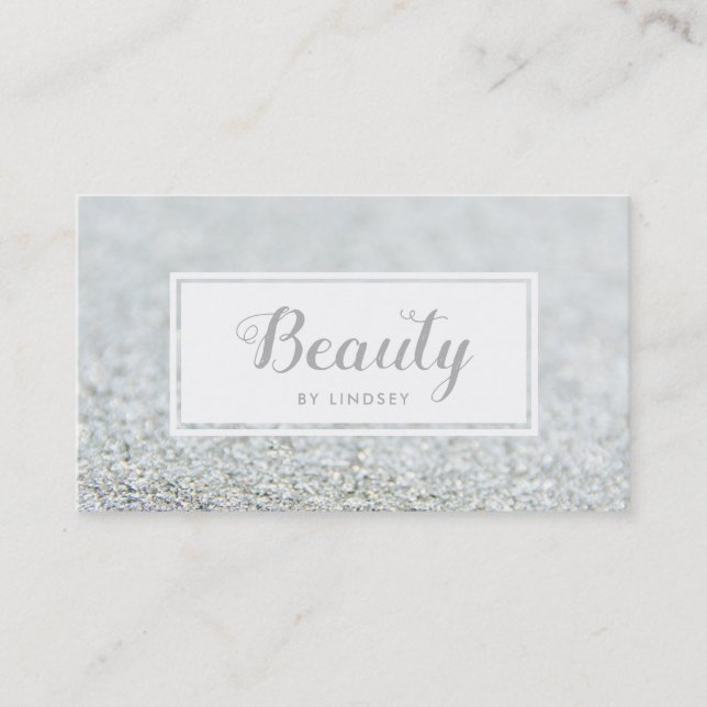 Silver Sparkle Glitzer Beauty bildet Künstler Visitenkarte (Vorderseite)