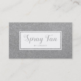 Silver Sparkle Glitzer Beauty Spray Tan Salon Visitenkarte