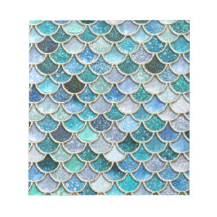 Silver Sparkle Glitzer Mermaid Scales Notizblock