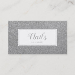 Silver Sparkle Glitzer Nail Artist Visitenkarte