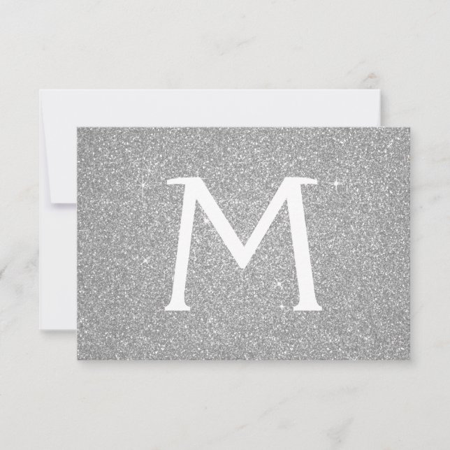 Silver Sparkle Glitzer Quinceanera Save the Date (Vorderseite)