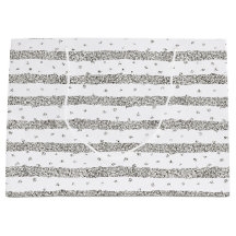 Silver Sparkle Glitzer Stripes Dots