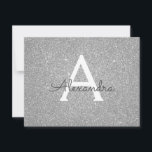 Silver Sparkle Glitzer Sweet 16 Save the Date<br><div class="desc">Silver Sparkle Glitzer 16 . Geburtstag Monogram Name and Initial Birthday Party Save the Date Einladung. Diese Einladung ist ideal für die Sparkle Glitzer Sweet 16 Geburtstagsparty,  die in Rosa Rose Gold feiern möchten.</div>