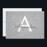 Silver Sparkle Glitzer Sweet 16 Save the Date<br><div class="desc">Silver Sparkle Glitzer 16 . Geburtstag Monogram Name and Initial Birthday Party Save the Date Einladung. Diese Einladung ist perfekt für die Silver Sparkle Glitzer Sweet 16 Geburtstagsparty,  die in Pink Rose Gold feiern möchten.</div>