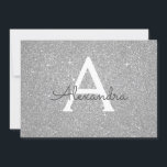 Silver Sparkle Glitzer Sweet 16 Save the Date<br><div class="desc">Silver Sparkle Glitzer 16 . Geburtstag Monogram Name and Initial Birthday Party Save the Date Einladung. Diese Einladung ist perfekt für die Silver Sparkle Glitzer Sweet 16 Geburtstagsparty,  die in Pink Rose Gold feiern möchten.</div>