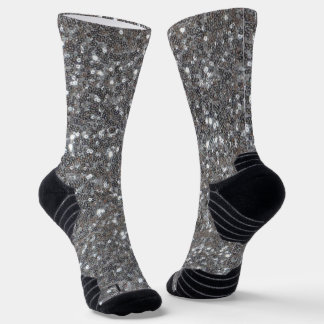 Silver Sparkle Imitats Glitzer Socken