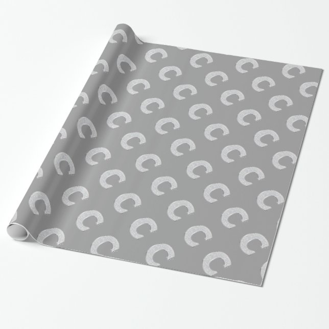 Silver Sparkle Letter C Geschenkpapier (Ungerollt)