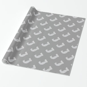 Silver Sparkle Letter J Geschenkpapier