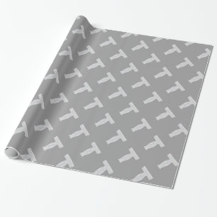 Silver Sparkle Letter T Geschenkpapier
