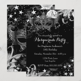 Silver Sparkle Magical Night Masquerade Einladung