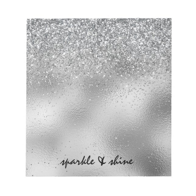 Silver Sparkle Notizblock (Vorderseite)
