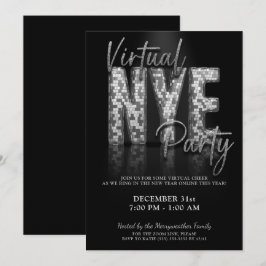 Silver Sparkle Virtual Silvester Party Einladung