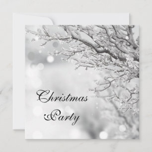 Silver Sparkle Winter Christmas Party Einladung