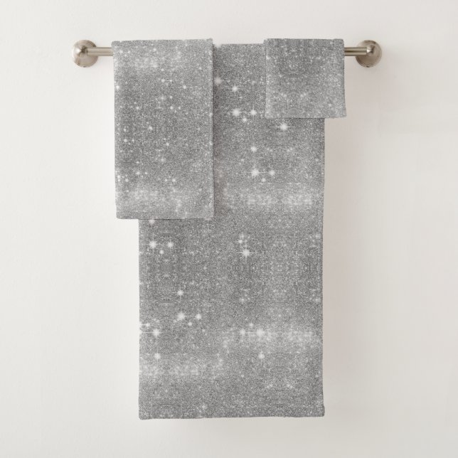 Silver Speckled Effect Badhandtuch Set (Insitu)
