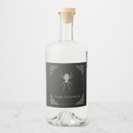 Silver Spider Halloween Alkoholflaschenetikett