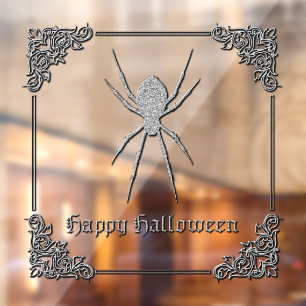 Silver Spider Halloween Fensteraufkleber