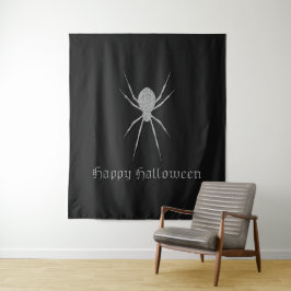 Silver Spider Halloween Foto Hintergrund Wandteppich
