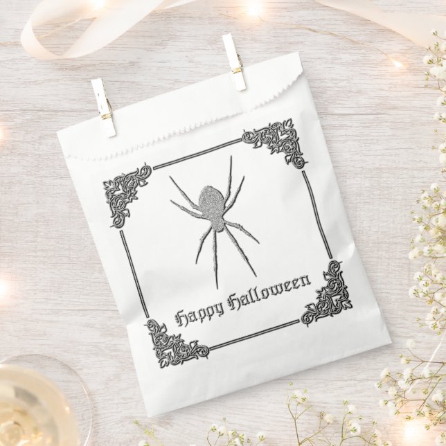 Silver Spider Halloween Geschenktütchen (Ausgeschnitten)