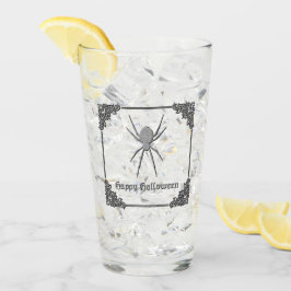 Silver Spider Halloween Glas