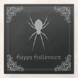 Silver Spider Halloween Glasuntersetzer