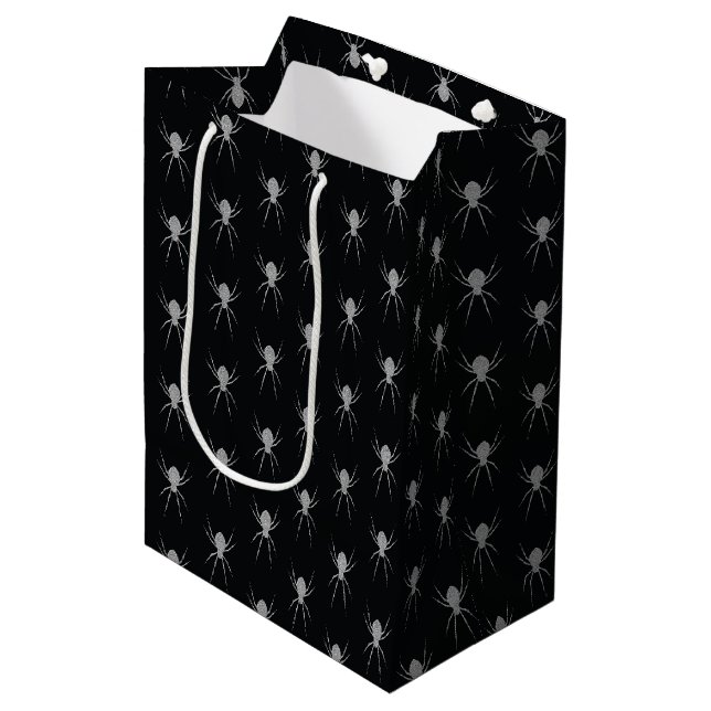 Silver Spider Halloween Mittlere Geschenktüte (Vorderseite Schrägansicht)