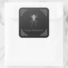 Silver Spider Halloween Quadratischer Aufkleber