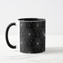 Silver Spiderweb Lace auf Black Tasse