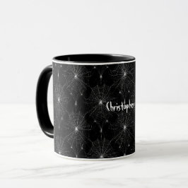Silver Spiderweb Lace auf Black Tasse