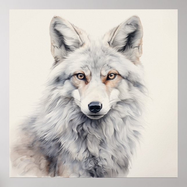 Silver Spirit Animal Fox Poster (Vorne)