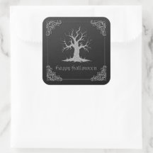 Silver Spooky Tree Halloween