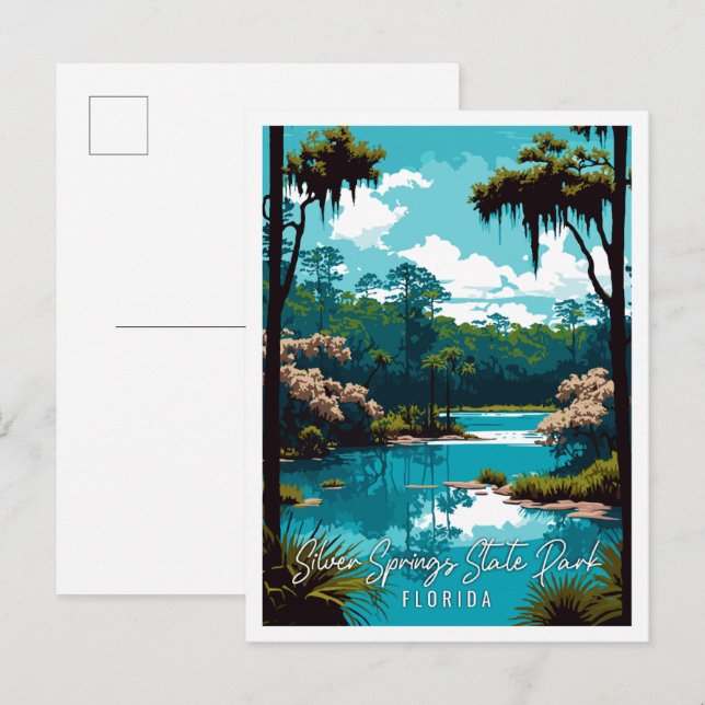 Silver Springs Staat Park Vintage Reise Postkarte (Vorne/Hinten)