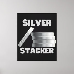 Silver Stacker Silver Squeeze Coin Leinwand Wand K