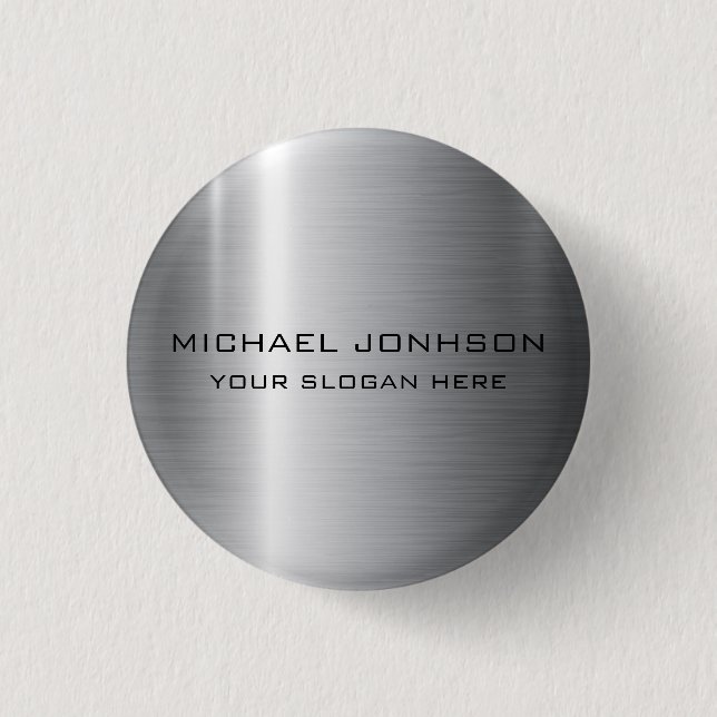 Silver Stainless Steel Metal Button (Vorderseite)
