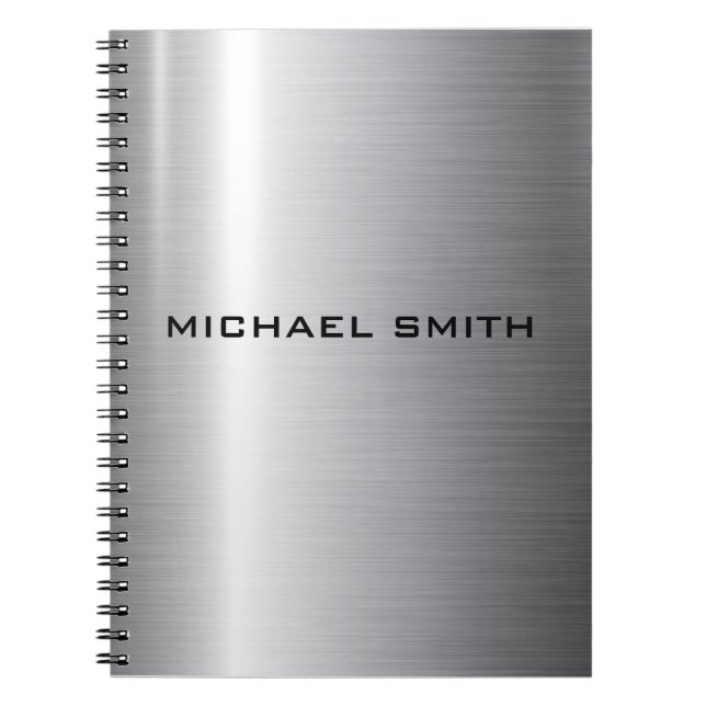 Silver Stainless Steel Metal Notizblock (Vorderseite)